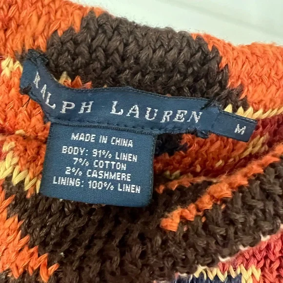 Ralph Lauren Western Lined Brown and Red Maxi Trumpet Skirt NWOT size M - Picture 4 of 7